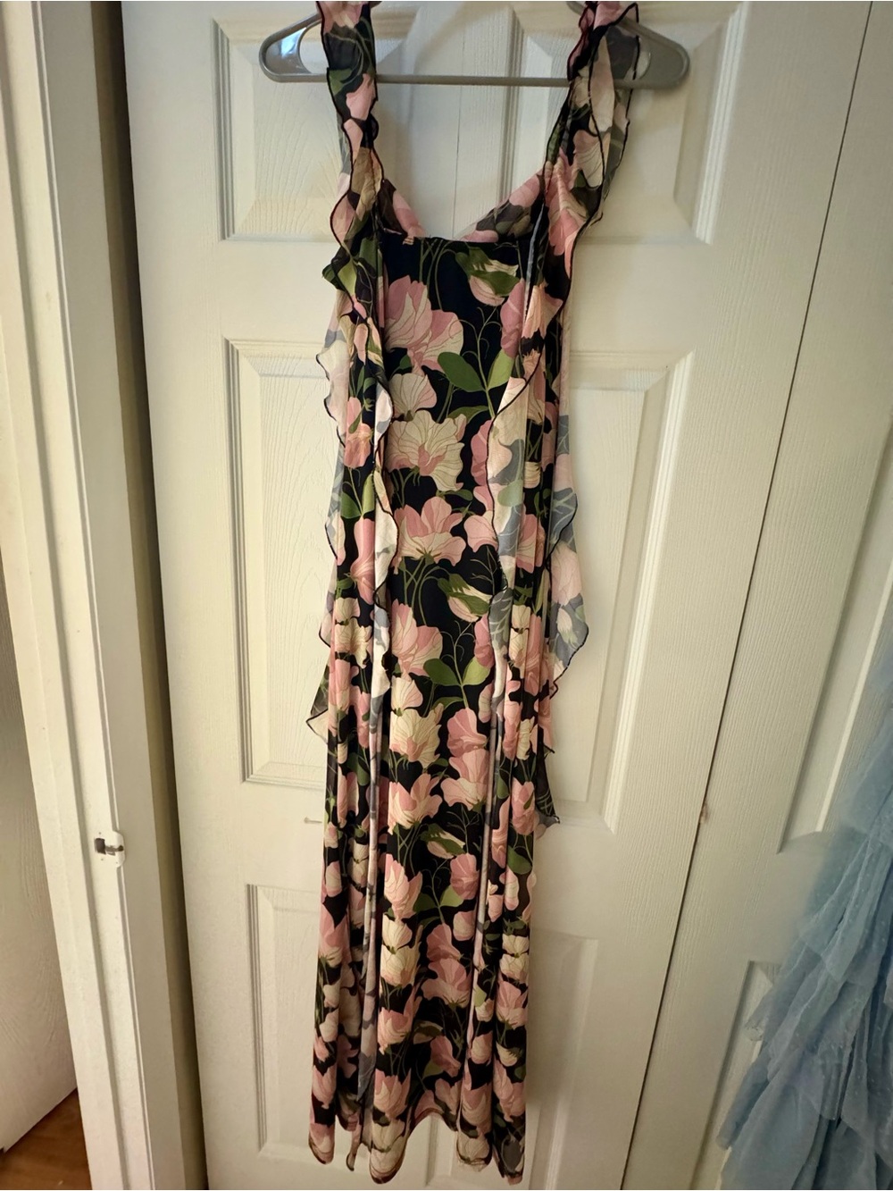 Petal & Pup Pink Floral Maxi Dress on Black